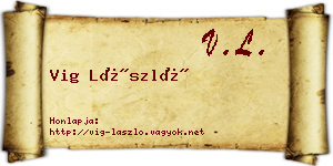 Vig László névjegykártya