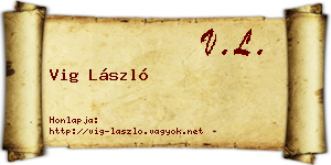 Vig László névjegykártya